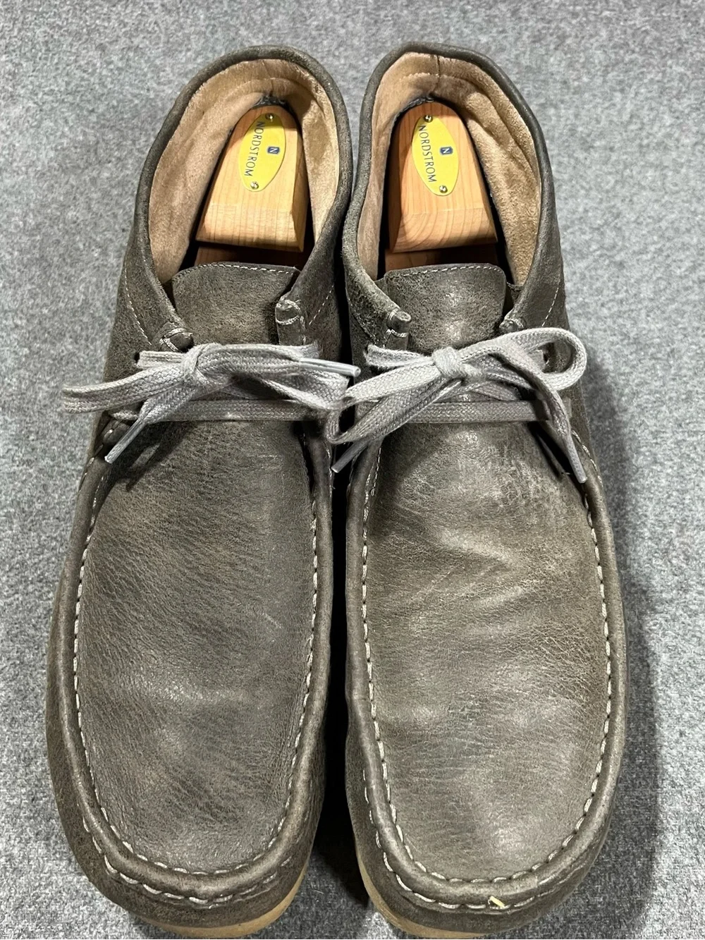 Clarks Men's Stinson Hi Weathered Gray Leather Lace Up Chukka Boots Size 13 M
